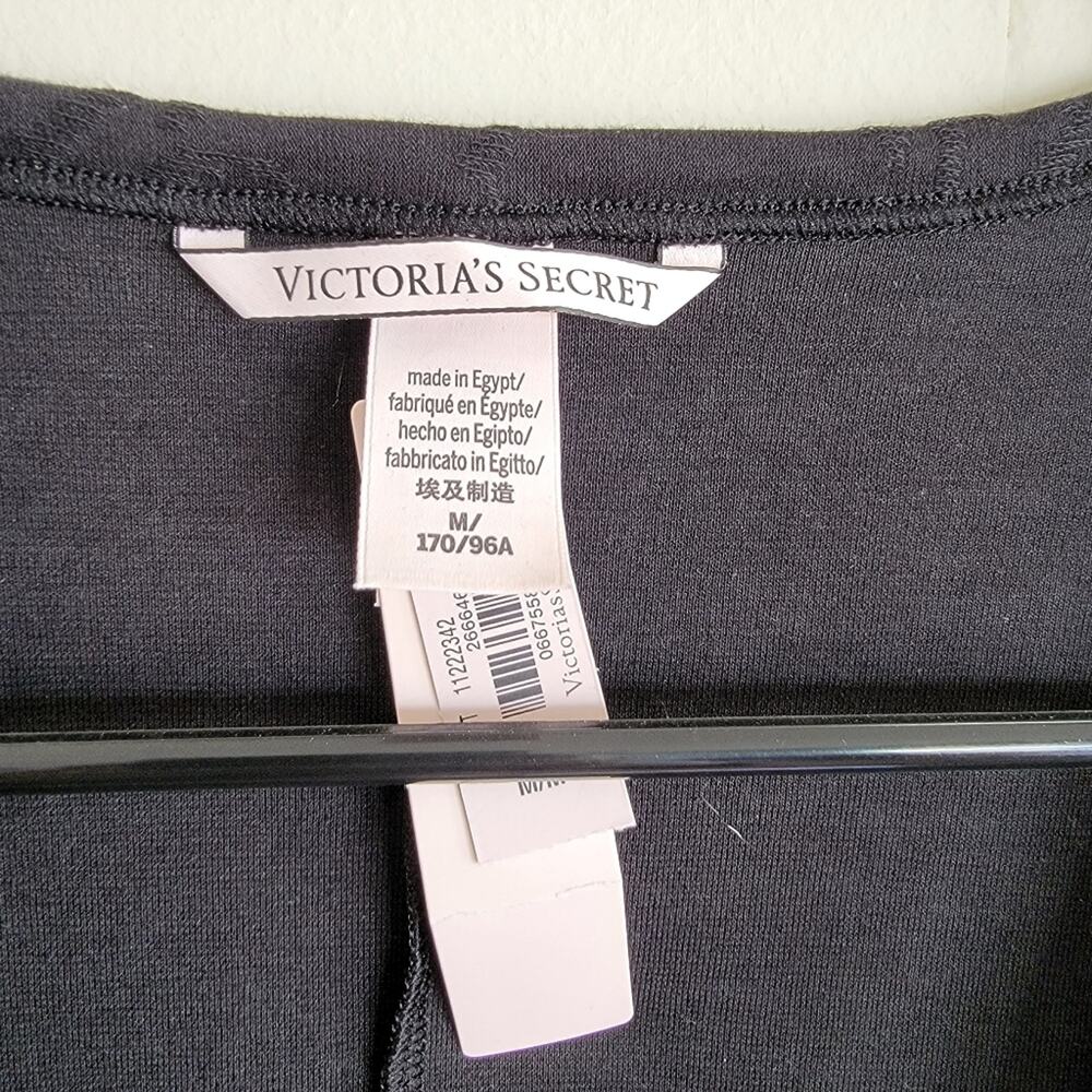 Victoria's Secret Black Long Sleeve Button Front Terrot Cotton Romper - Picture 4 of 4